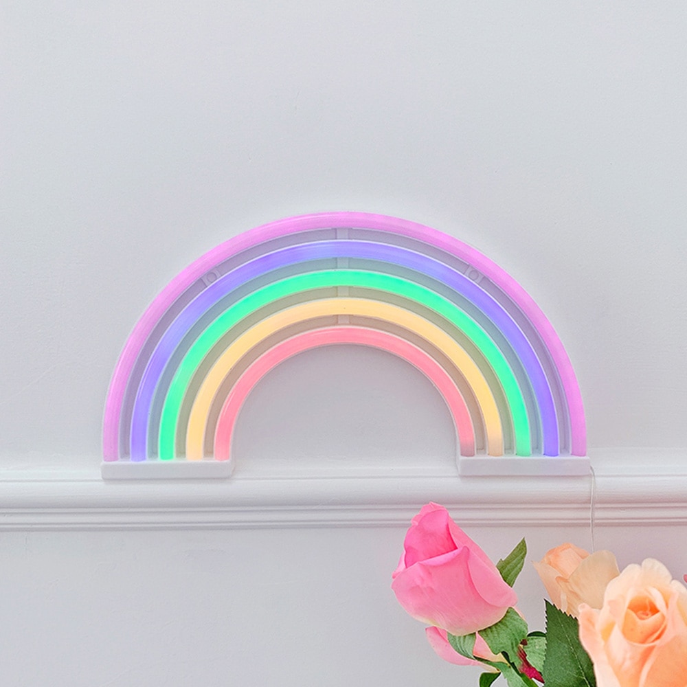 LED Rainbow Light Neon Sign Night Light Wall Hanging Rainbow Neon Light For Home Decoration LED Rainbow Lamp Christmas Decor