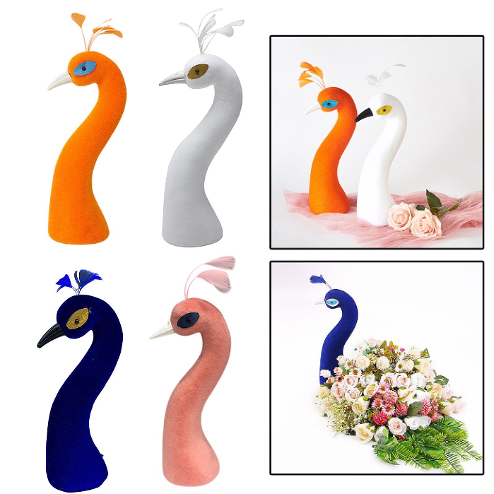 Peacock mannequin head flower arrangement decor decorative figure foam