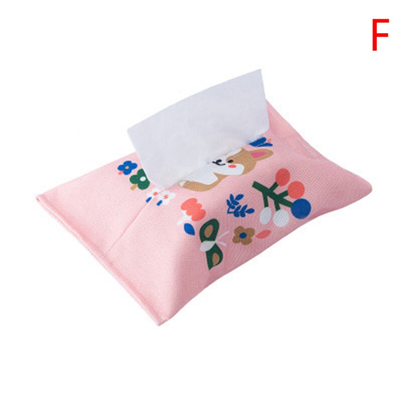1 Pc Stof Cartoon Tissue Box Cover Zakdoek Servet Houder Cover Dier Katoen En Linnen Tissue Papier Opbergtas