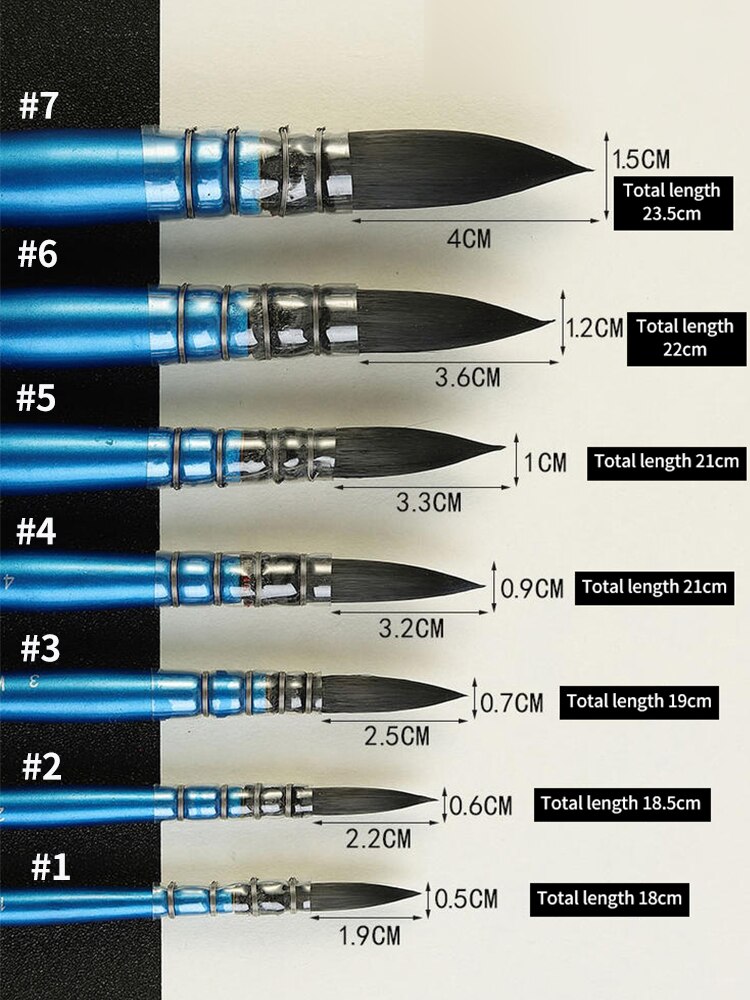 1 pieza de pincel acuarela pincel de madera para pintar a mano, pinceles para pintar la ardilla y el pelo de Nylon agua arte de Color dibujo de Gouache plumas