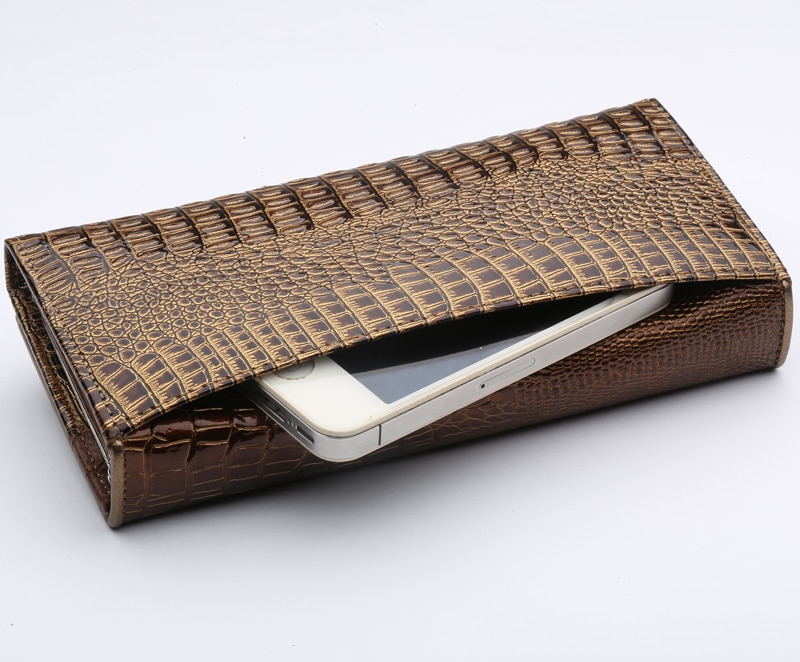 Genuine Leather 3D Embossing Alligator Ladies Crocodile Long Clutch Wallets Women Wallet Female Coin Purses Holders Brand