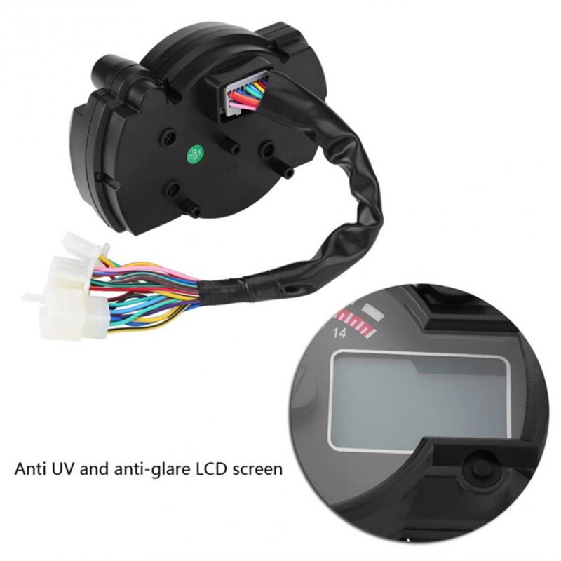 Motorfiets Digitale Display Licht Lcd Snelheidsmeter Kilometerteller Toerenteller Met Speed Sensor Modificatie Universele Snelheidsmeter