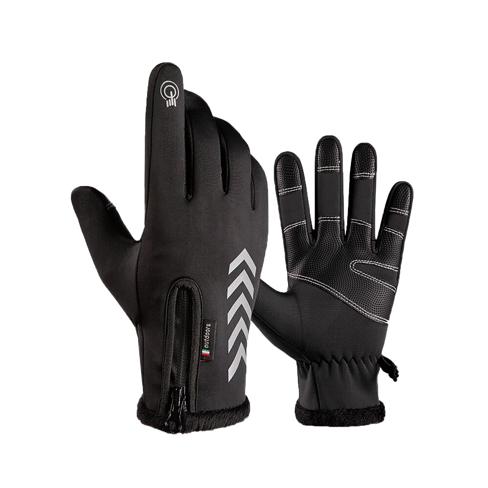 Guantes Térmicos cálidos para ciclismo, guantes transpirables y cálidos para deportes al aire libre, pantalla táctil, para invierno, Outsid: BK / M