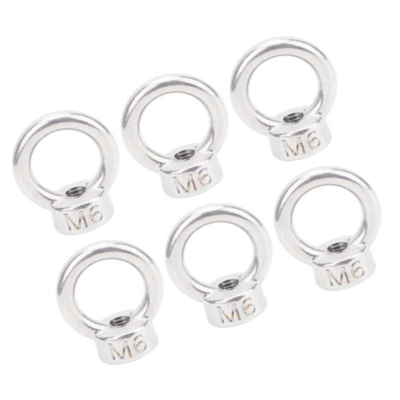 kit threaded inserts M6 Lifting Eye Bolts Nuts Stainless Steel Fastener Fittings for Cable Rope Supplies