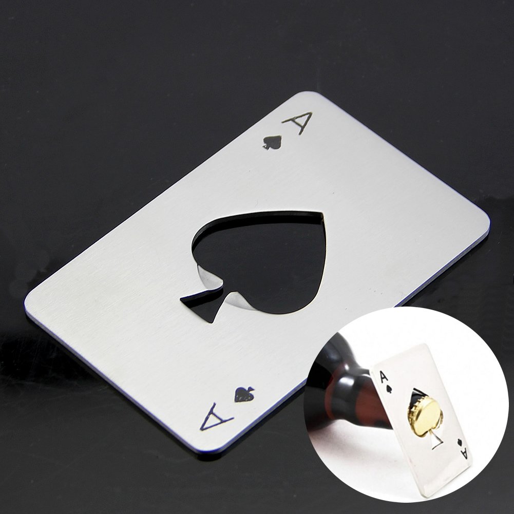 HeroNeo Speelkaart Ace Of Spades Poker Bar Tool Soda Bierfles Cap Opener Xmas