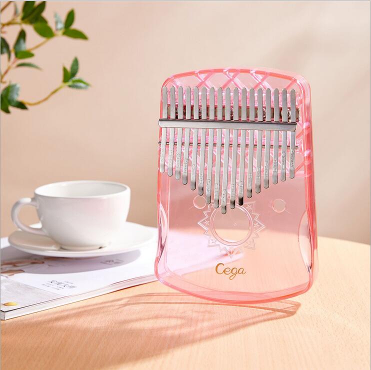 Kalimba 17 Toetsen Thumb Piano, Draagbare Transparante Abs Mbira Kunstwerk Vinger Mbira Voor Kinderen Volwassen Beginners Professionele: Pink