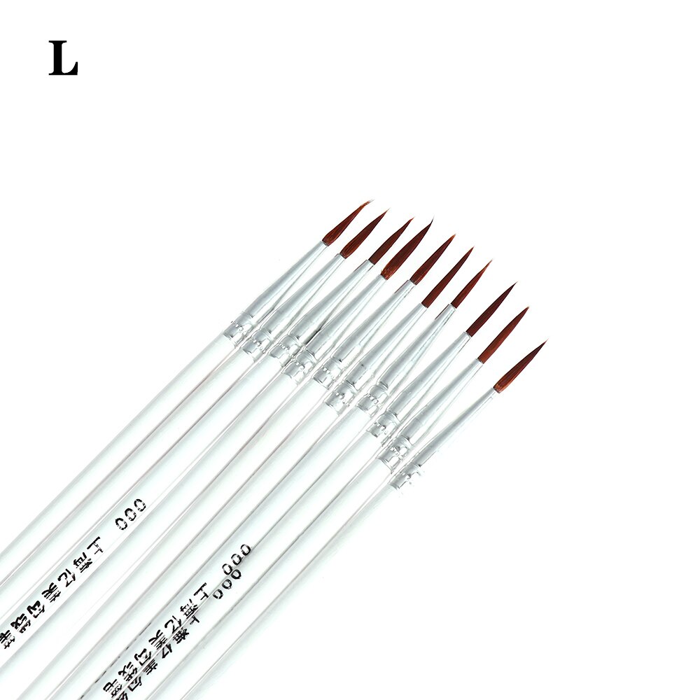 10 teile/satz Feine Hand Gemalt Dünne Haken Linie Stift Kunst Liefert Zeichnung Kunst Stift Pinsel Nylon Pinsel Acryl Malerei stift: L-Weiß