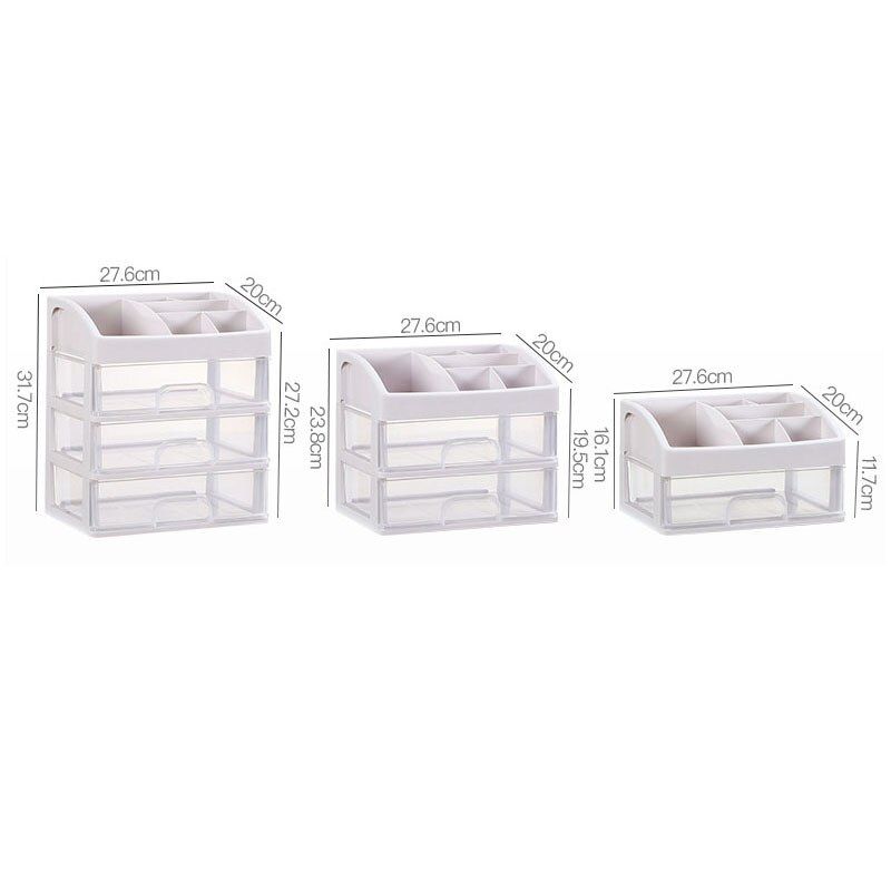 Organizador de maquillaje cajones caja de almacenamiento de cosméticos de plástico recipiente para joyas estuche de maquillaje organizador de cepillos de maquillaje H1187