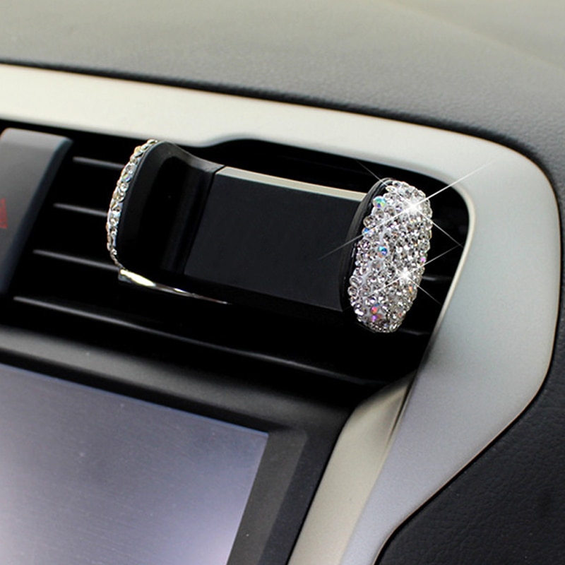 Soporte de teléfono para salpicadero de coche, accesorio 3 en 1 de 360 grados, con ventanillas y ventilación de aire, con cristal tipo diamante DIY para BMW y Toyota