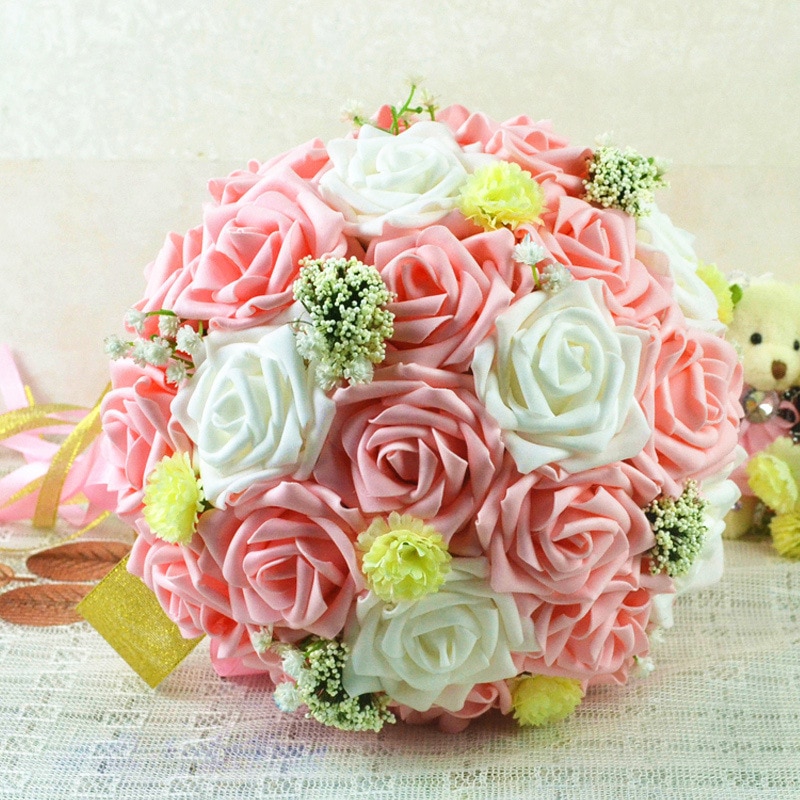 bride holds a bouquet A wedding Wedding bouquet D71 manufacturer simulation rose wedding bouquets