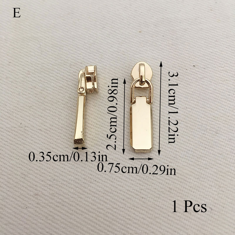 1Pcs 3# Gold Plated Fix Zip Puller/Zipper Pull Sliders Zip Head Zipper Repair Instant Removable For DIY Sewing Craft: Gold E