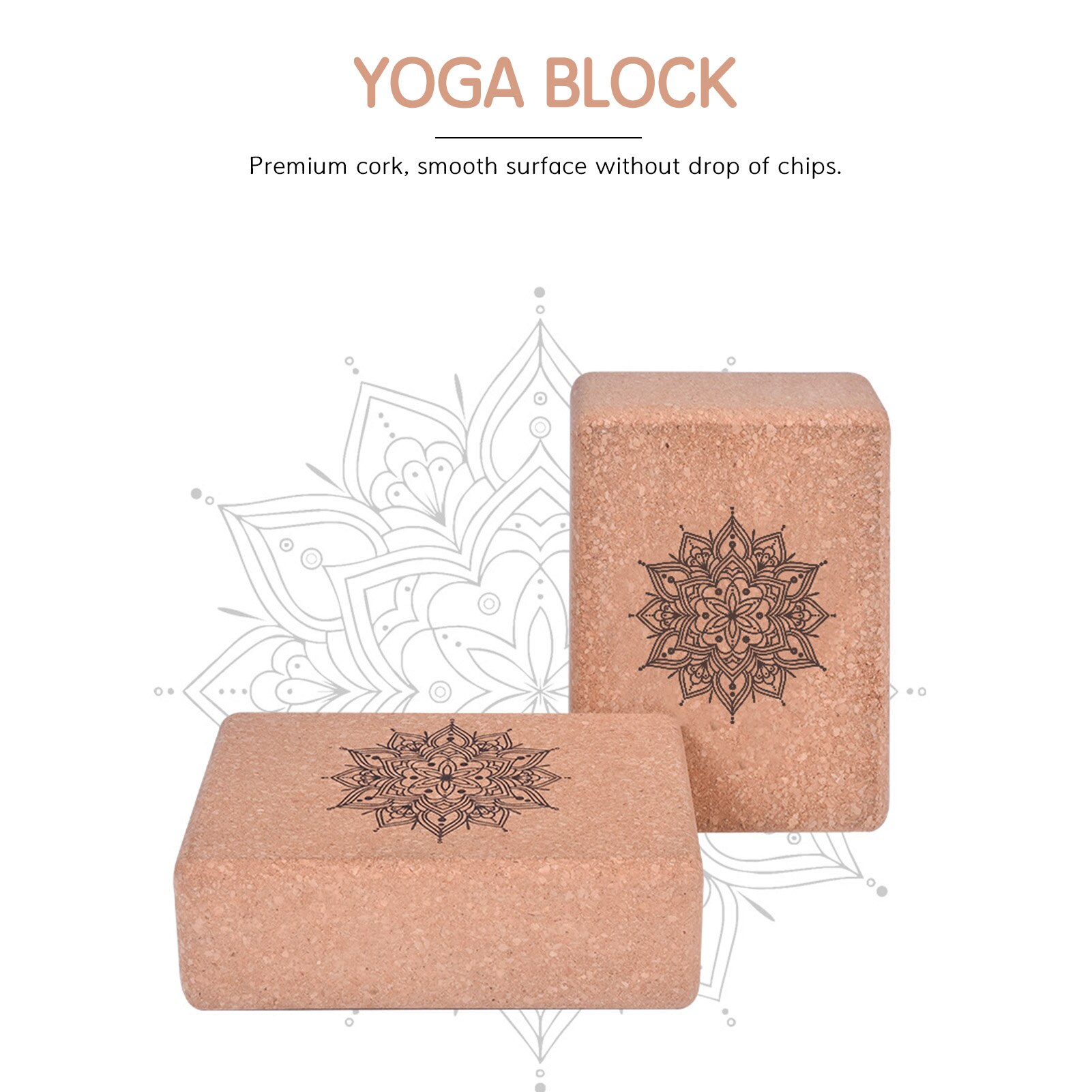 Yoga Blocks Cork Brick Non-Slip High Density Wood Improve Strength Enhance Stability Balance for Yoga Pilates Fitness Home Gym