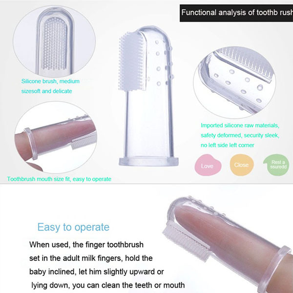 1Pcs Vinger Tandenborstel Zachte Siliconen Safe Baby Kids Vinger Tandenborstel Gum Brush Voor Clear Massage Voor Baby