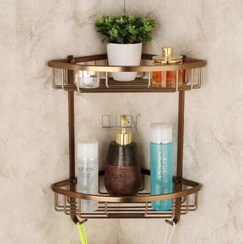 Bath Corner Shelf Antique Bronze Bathroom Shower Shelf Shampoo Holder Shelves Storage Shelf Rack Bathroom Basket Holder EF2301