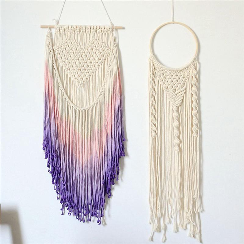 Houten Macrame Ring Bloemen Dream Catcher Cirkel Diy Bamboe Ronde Fan Ring 12.5/18/20/23 Cm