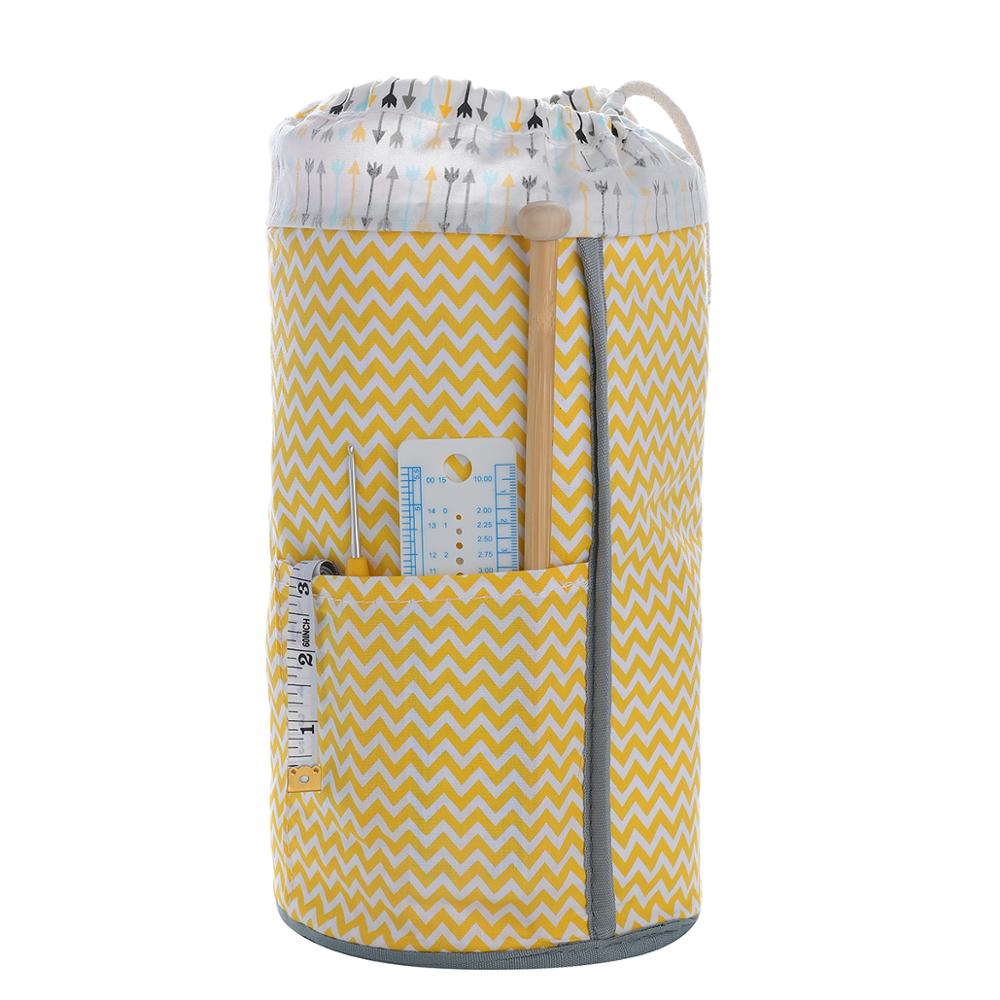 Knitting Long Tube Bag Organizer Yarn Storage Case For Crocheting Hook Knitting Needles Wool Storage Tote Bag For Women