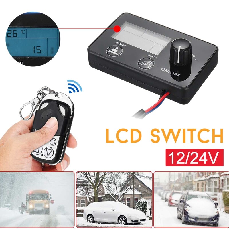 12V/24V LCD Diesel-Heater Controller Remote Control + LCD Monitor Switch Replacement Parts for Car Air-Diesel-Parking Heater