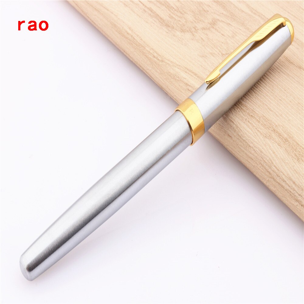 Baoer 388 Zwart zilver Business kantoor Medium Nib Vulpen Gold Zwaard Haak Trim