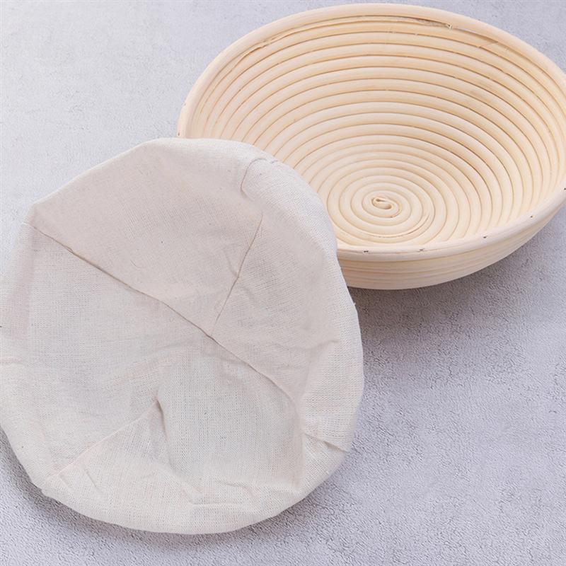 Dough Proofing Basket Kit Bread Fermentation Proofing Basket Rattan Sourdough Container (22cm Basket+Cutter+Scraper+Cloth Liner)
