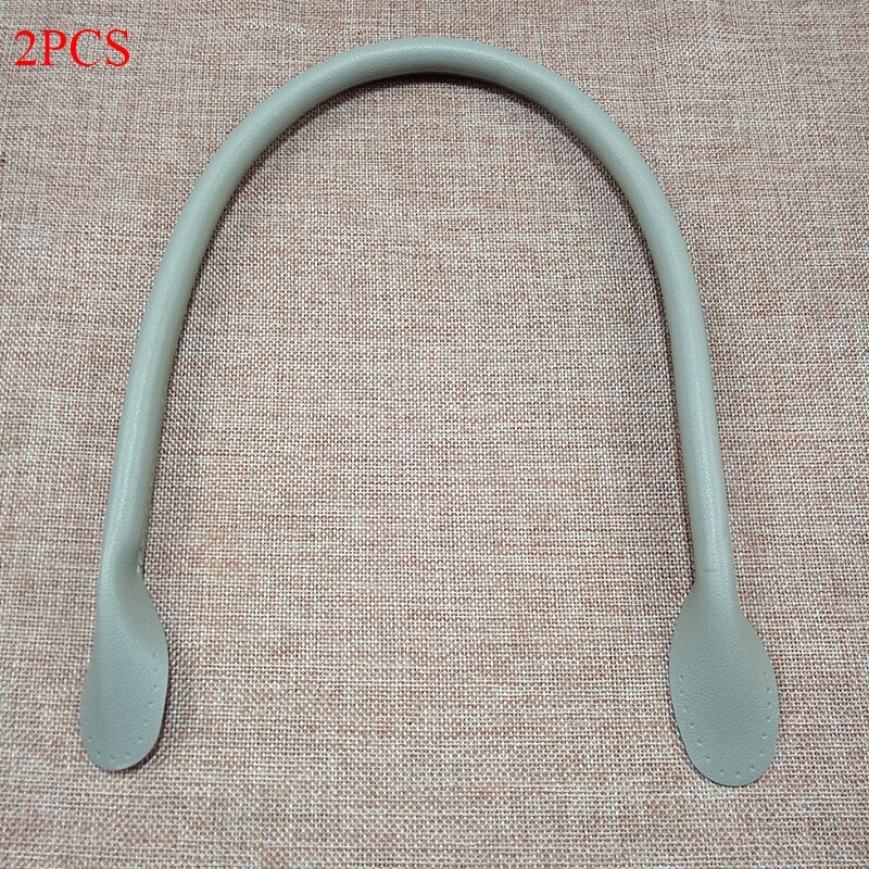 32cm Long PU Leather Shoulder Bag Handle DIY Purse Strap Handbags Belts Strap Bags Accessory 2Pcs: Light Grey