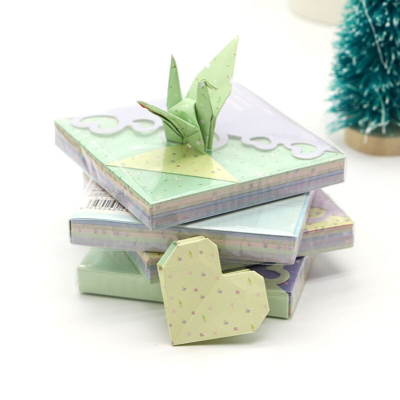 Double Sided Printing Trumpet Square Origami Paper Printing Handmade Originated Paper Floral Origami DIY Quilling Paper Crane