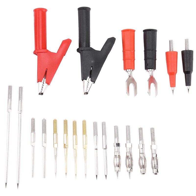 22 PCS Multimeter Test Lead Kit, Interchangeable Electronic Test Lead Accessory Kit with Banana Plugs Probe Tips