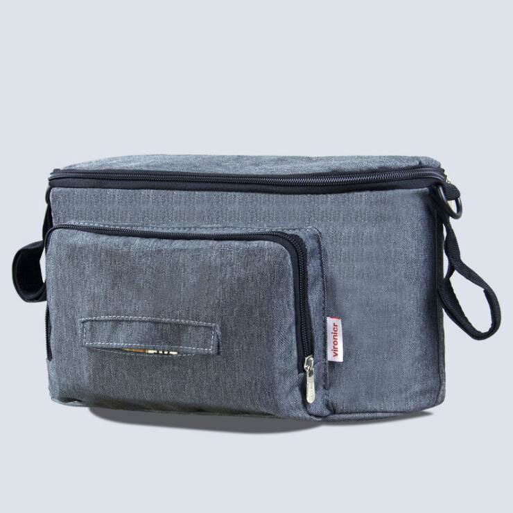 God klapvogn arrangør trolley taske stor kapacitet baby bil lomme klapvogn tilbehør hooking ble taske til klapvogn: Gy 32 x 16 x 15cm