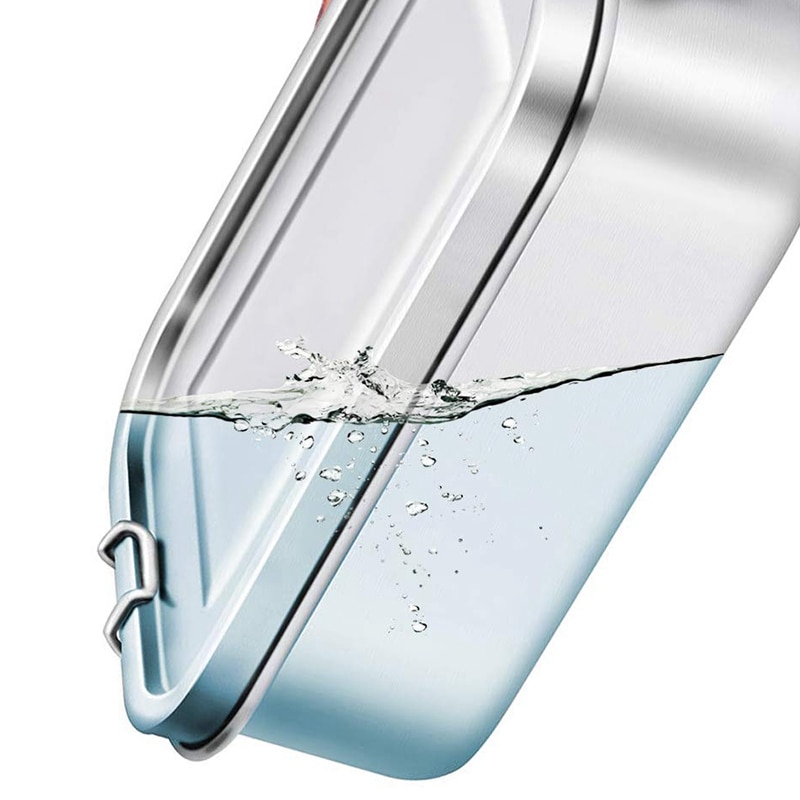 Stainless Steel Bento Box Lunch Container,3-Compartment Bento Lunch Box for Sandwich and Two Sides,1400 Ml Food Container for Ki