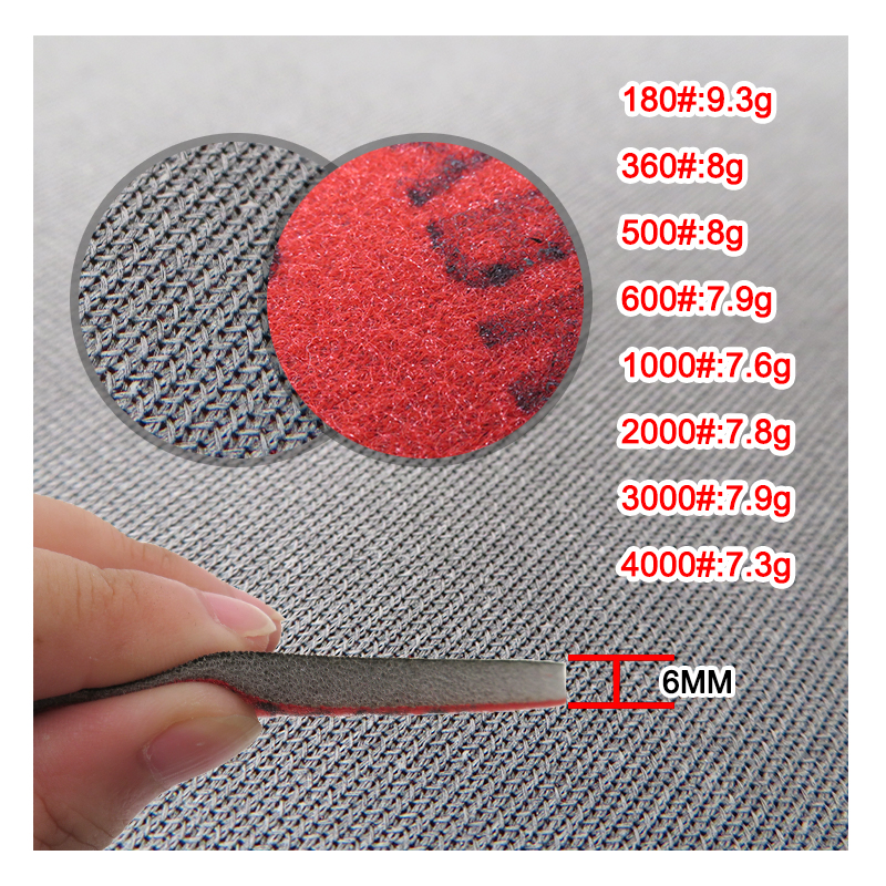 Mirka 8A-241 Abralon 6 pulgadas 180-4000 esponja de grano Sangding disco espuma gancho y bucle papel de lija 150mm plano pulido flexible