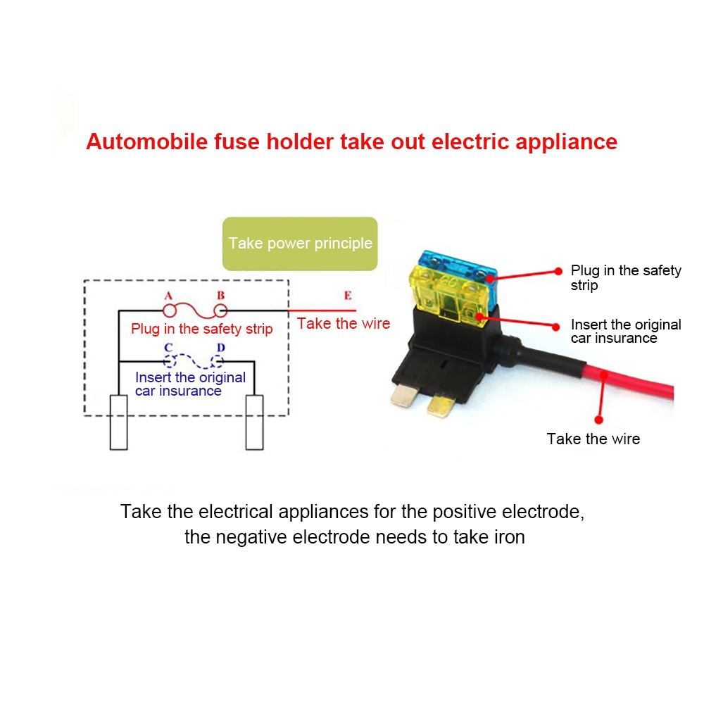 12V/Mini/Small/medium Size Car Fuse Holder Add-a-circuit Piggy Back Fuse TAP Adapter with 10A ATM Blade Fuse