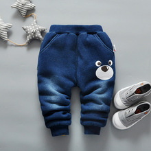 BibiCola Baby Boys Warm Denim Trousers Infant Boys Winter Casual Thicken Full Length Pants Newborn Boys Jeans Pants