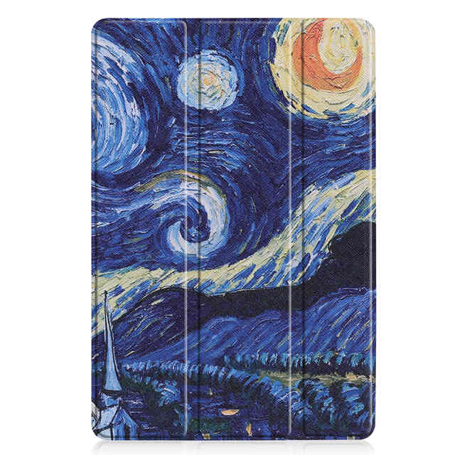 IBuyiWin magnetyczny inteligentny PU skórzany pokrowiec do Huawei MediaPad M6 10.8 cal Tablet Funda pokrywa dla Huawei M6 Pro 10.8 "+ Film + długopis: Starry Night