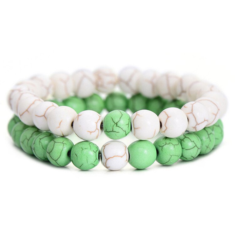 stil verwitterten stein perlen paar armband klassische stein Liebhaber armband für frauen: H09