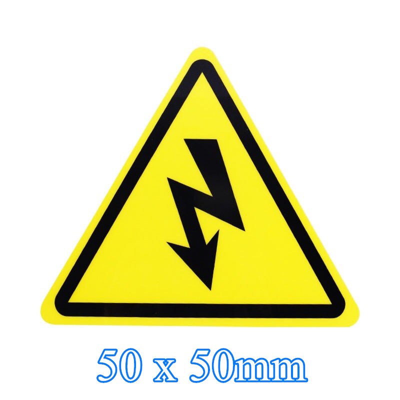 2pc pvc advarselsmærkater selvklæbende etiketter elektrisk stød fare fare meddelelse sikkerhed vandtætte mærker til fare forelektrisk boks: 50 x 50mm