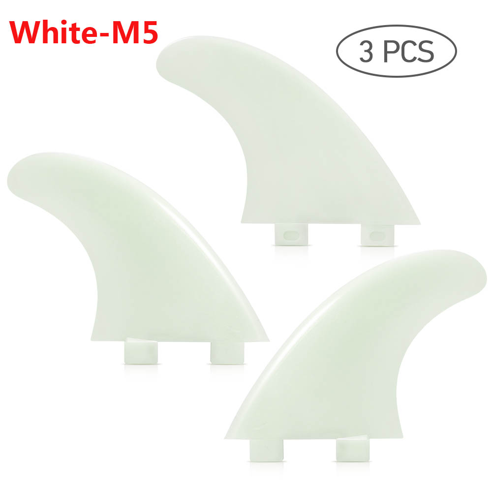 3Pcs/2Pcs Surfplank Fin Thrusters Vinnen Glasvezel Nylon Surf Vinnen Stand Up Paddle Board Nylon Surf Vinnen gl/Gx/M5/G5: M5 White 