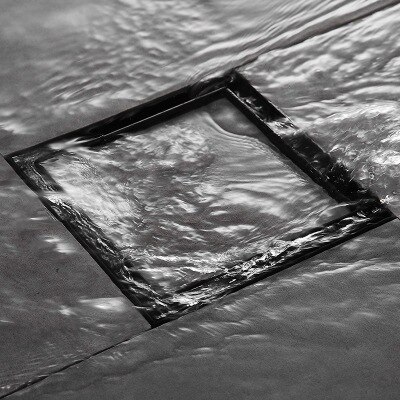 Yooap preto fosco quadrado invisível dreno de assoalho do banheiro resíduos grelha 10x10cm dreno de chuveiro dreno de assoalho preto telha inserção dreno