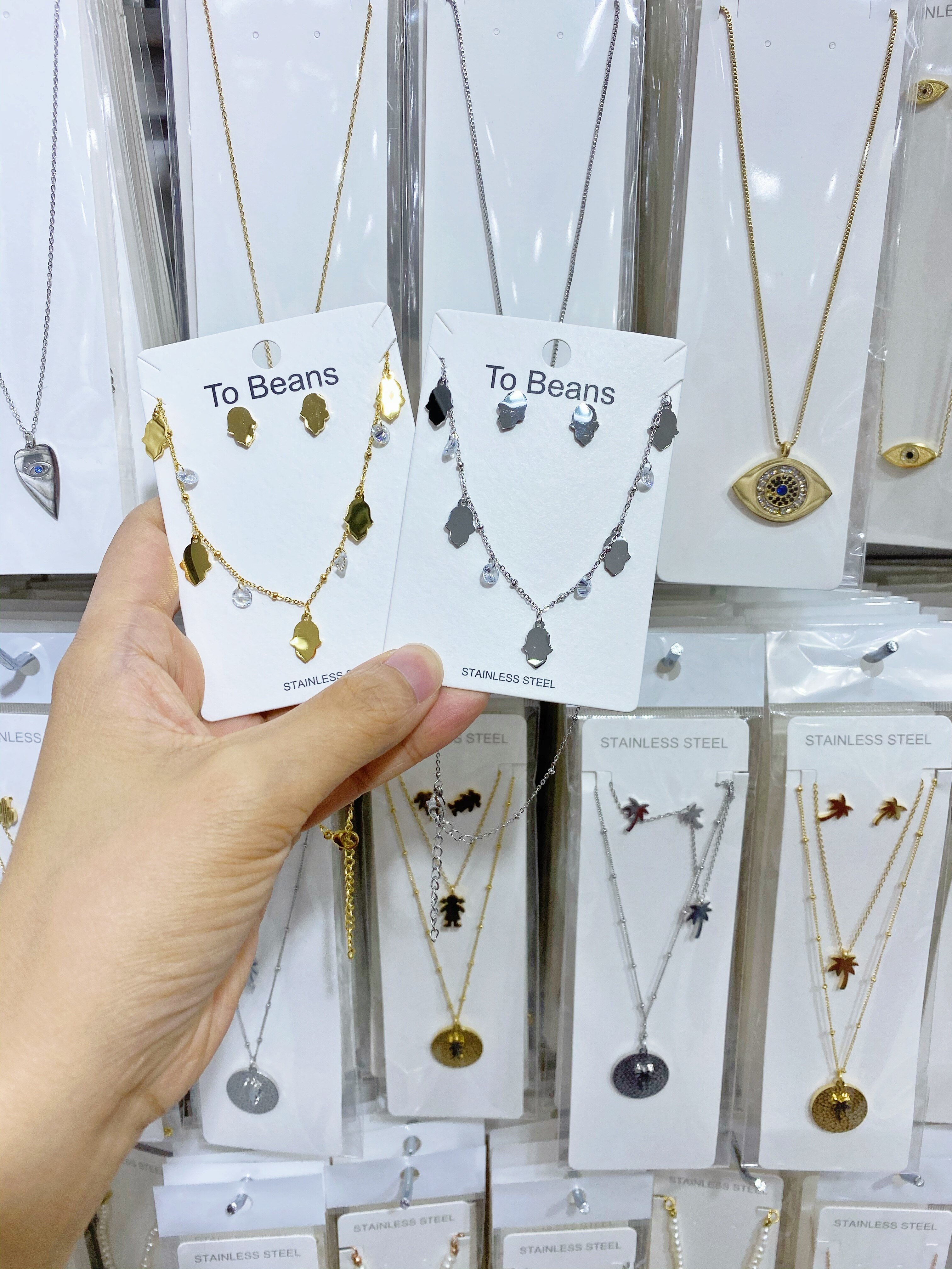 Palm handgebaar hanger ketting choker steek je hand sieraden ronde cirkel ketting verjaardag accessoires