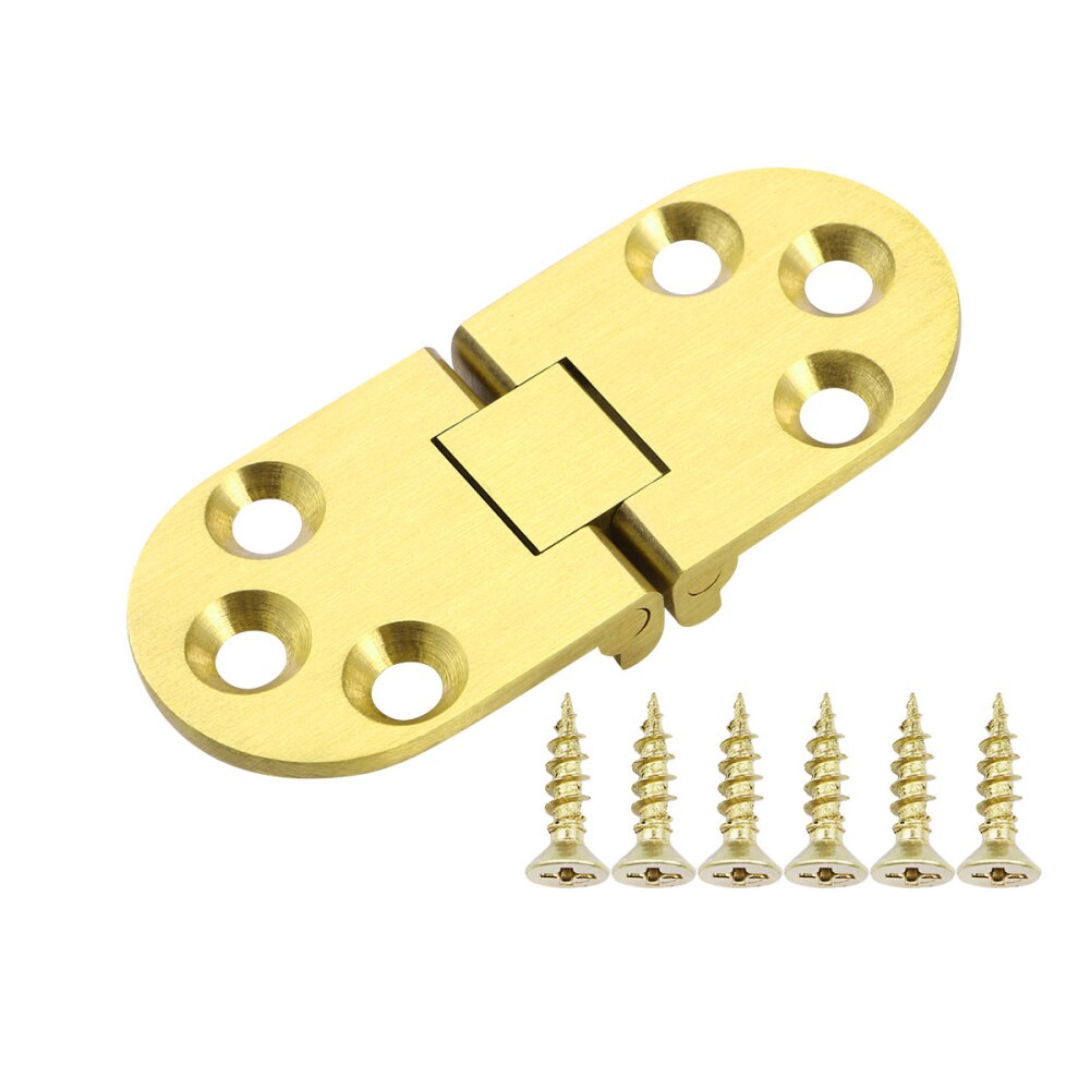 Brass Hinges Connectors with Screws for Table Folding Table Cabinet Door: Golden 2