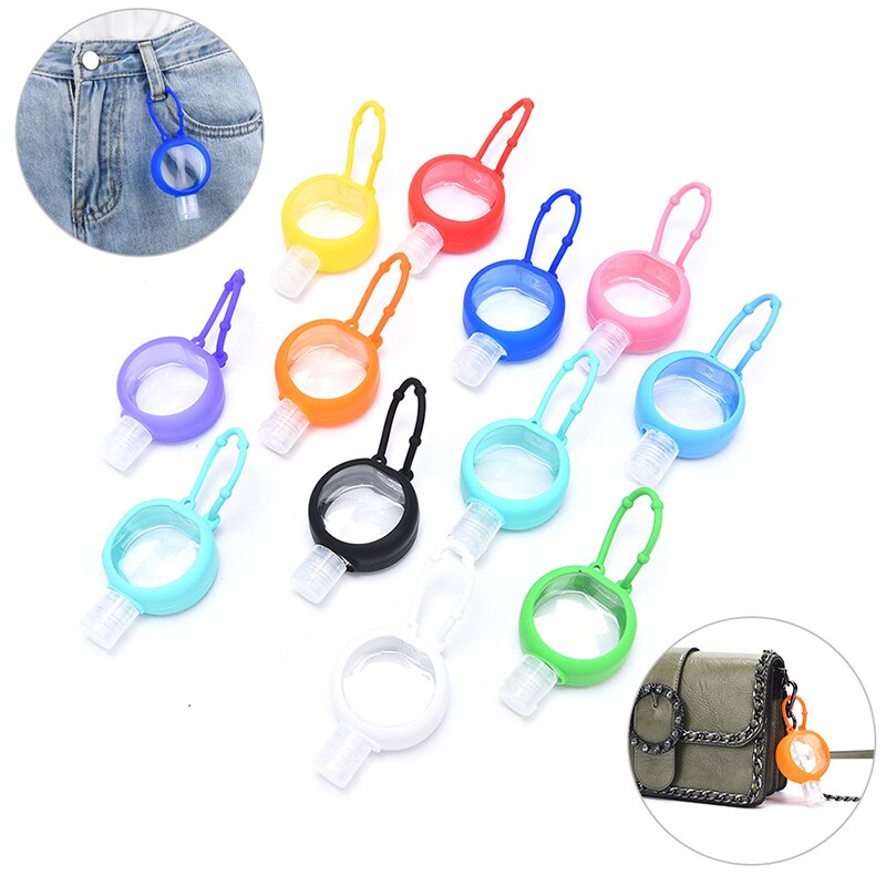 30ml Silicone Mini Hand Sanitizer Holder Travel Portable Safe Gel Holder Hangable Liquid Soap Dispenser Containers