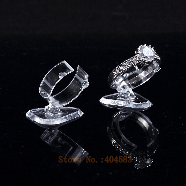 50 stks clear view's elastische-c circleplastic ring display standhouder rack tabletop decoratie stand