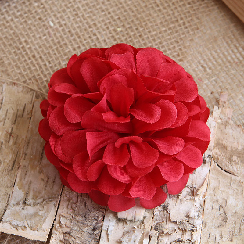 Grosse boule de marguerite 3 pièces 10cm | Fausse fleur artificielle de , fleur pour mur de maison et mariage, bricolage de décoration d'arrière-plan manuel: red