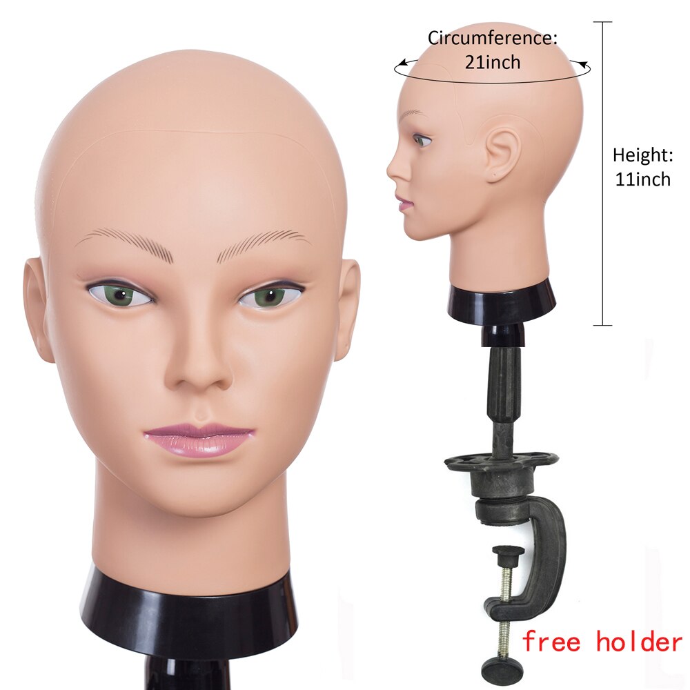 Pruik Mannequin Hoofd Met Stand Kaal Kosmetiek Oefenpop Naaien Hoofd Voor Maken Pruiken Met Gratis Houder Voor Zwarte Vrouwen: bl-4
