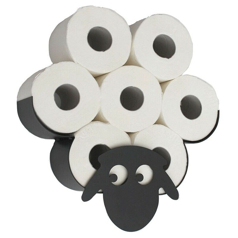 Portarrollos De Inodoro Con Forma De Oveja – Soporte De Pared + Pañuelos Metálico – Original Garden Mile