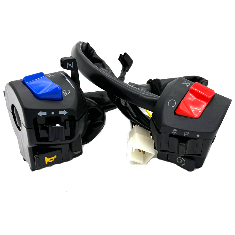 22mm Motorcycle Switches Motorbike Horn Button Turn Signal Electric Fog Lamp Light Start Handlebar Waterproof Controller Switch: army green