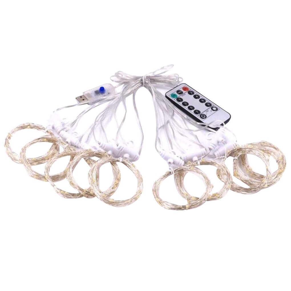 3 x 3m 300 ledet gardin fe strenger lys hengende bakgrunn vegglampe bryllup jul festdekorasjoner usb makt global bruk: Nr. .2