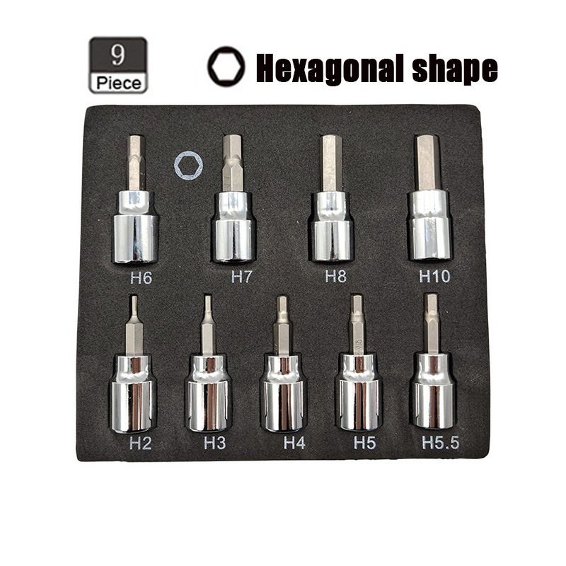 3/8 Inch Hex Bit Socket Set Sturdy Allen Key Sockets 3/8inch Drive Drill Metric Tools Kit Durable Impact Socket Set: Rose