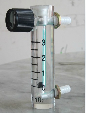 Acryl Gas Lucht Zuurstof Flowmeter Flowmeter Countor Indicator O2 Met Klep Messing Connector 0.1Mpa 0-3L/Min Hoogte 93mm