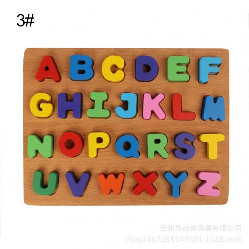 ABC Puzzle Digital Wooden Toys Early Learning Jigsaw Letter Alphabet Number Puzzle Preschool Educational Baby Toys for Children: 3