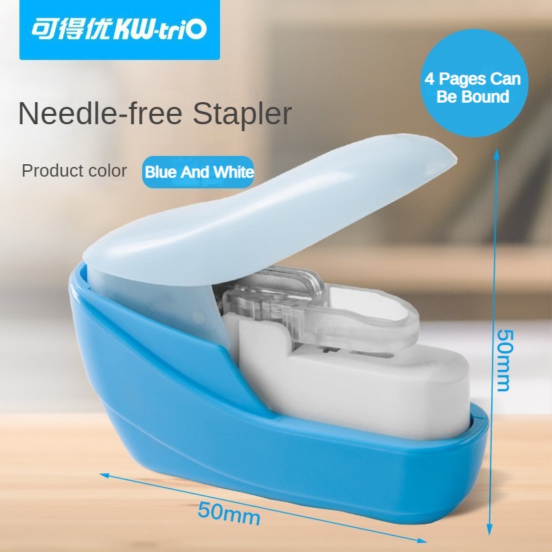 No Staples Stapling Machine Mini Book Stapleless Stapler Paper Stapling Stapler Without Staple Office Accessories Stationery: Burgundy