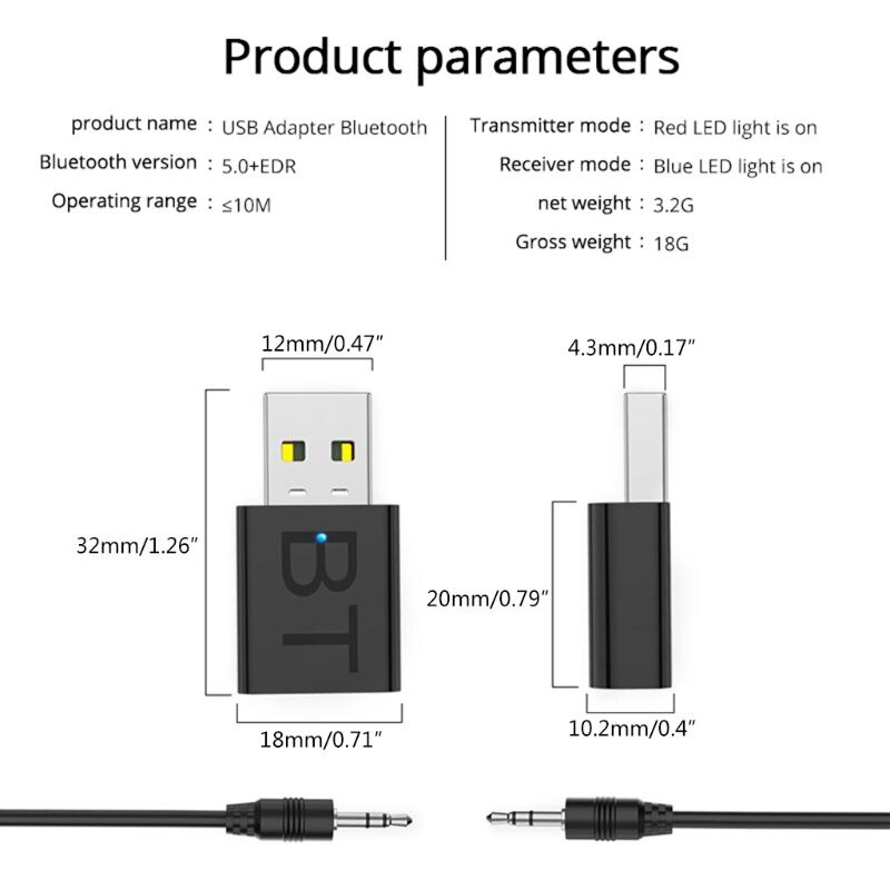 2 In 1 Draadloze Bluetooth 5.0 Zender Ontvanger Adapter Stereo Adapter